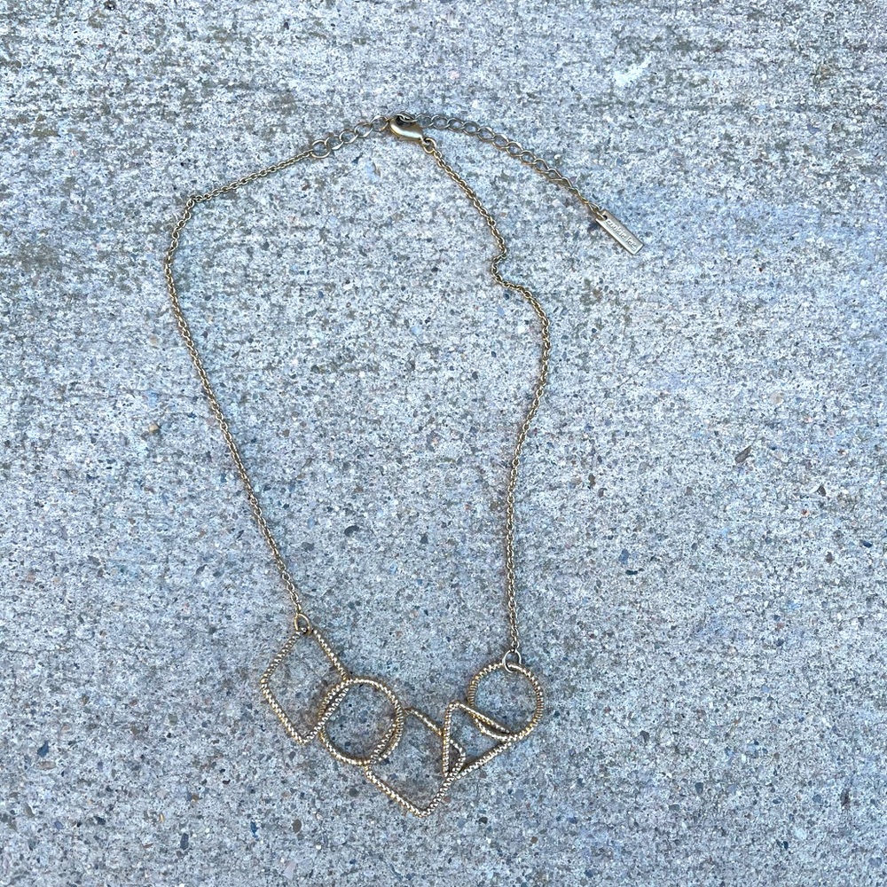 Gold Tone Geometric Necklace